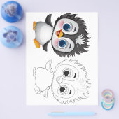 Adorable Pinguinfarbseite Flyer (Einzeln)