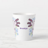 Adorable pink axolotl cartoon milchtasse (Vorderseite)