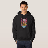 Adorable Pink Axolotl Eating Ramen Kawaii Design f Hoodie (Vorne ganz)