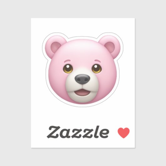 Adorable Pink Bear Emoji Aufkleber (Blatt)
