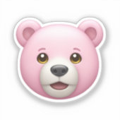 Adorable Pink Bear Emoji Aufkleber (Vorderseite)