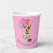 Adorable Pink Corgi Birthday Customizable Pappbecher (Rückseite)