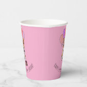 Adorable Pink Corgi Birthday Customizable Pappbecher (Rechts)