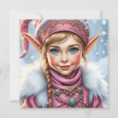 Adorable Pink Elf | Frohe Weihnachten Personalisie (Vorderseite)