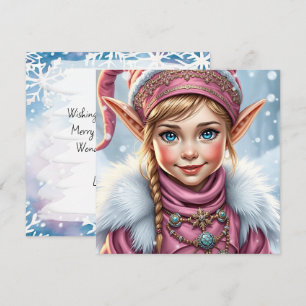 Adorable Pink Elf   Frohe Weihnachten Personalisie