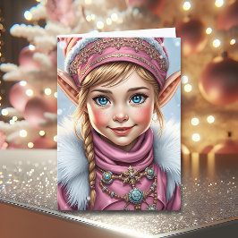 Adorable Pink Elf | Frohe Weihnachten Personalisie