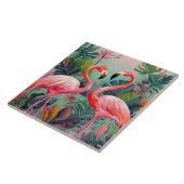 Adorable Pink Flamingo Keramik Tile Fliese (Seite)