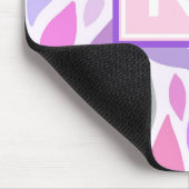 Adorable Pink Girly Monogram Botanical Pattern Mousepad (Ecke)