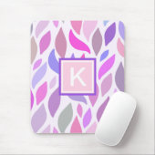 Adorable Pink Girly Monogram Botanical Pattern Mousepad (Mit Mouse)