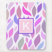 Adorable Pink Girly Monogram Botanical Pattern Mousepad (Vorne)