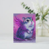 Adorable Pink Hamster Dragon Postkarte (Stehend Vorderseite)