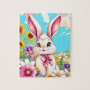 Adorable Pink-Hasen-Kinder Puzzle