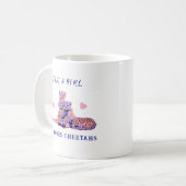 Adorable Pink Heart Feline Animal Print Mama Cube Kaffeetasse (Vorderseite Links)
