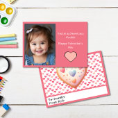 Adorable Pink Hearts Foto Mini Schule Karte