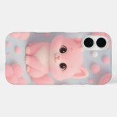 Adorable Pink Kitten mit flauschigen Pom-Poms Case-Mate iPhone Hülle (Rückseite (Horizontal))