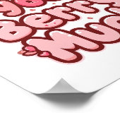 Adorable Pink "Love You" for Foodies Poster (Ecke)