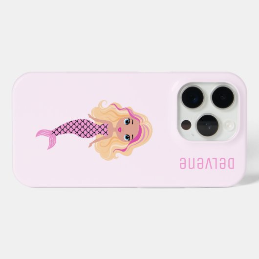 Adorable Pink Mermaid Case-Mate iPhone Hülle (Rückseite (Horizontal))