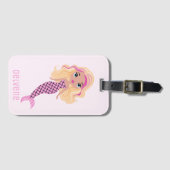 Adorable Pink Mermaid Gepäckanhänger (Vorderseite (Horizontal))