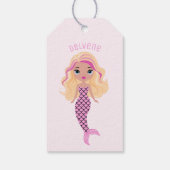 Adorable Pink Mermaid Geschenkanhänger (Rückseite)