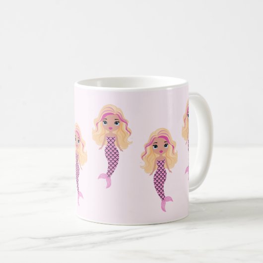 Adorable Pink Mermaid Kaffeetasse (VorderseiteRechts)
