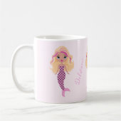 Adorable Pink Mermaid Kaffeetasse (Links)