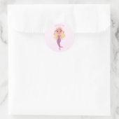 Adorable Pink Mermaid Runder Aufkleber (Tasche)