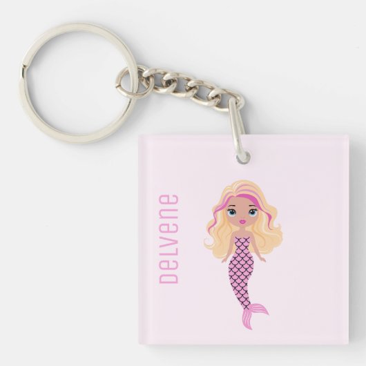 Adorable Pink Mermaid Schlüsselanhänger (Vorderseite)