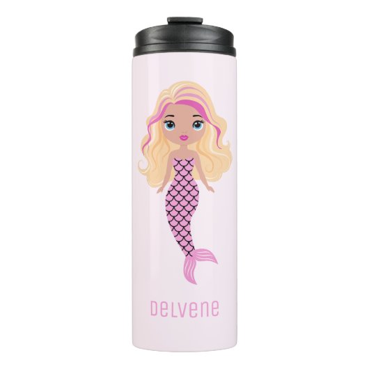 Adorable Pink Mermaid Thermosbecher (Vorderseite)