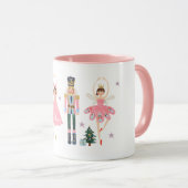 Adorable Pink Nutcracker Szene Weihnachtsfeiertag Tasse (VorderseiteRechts)
