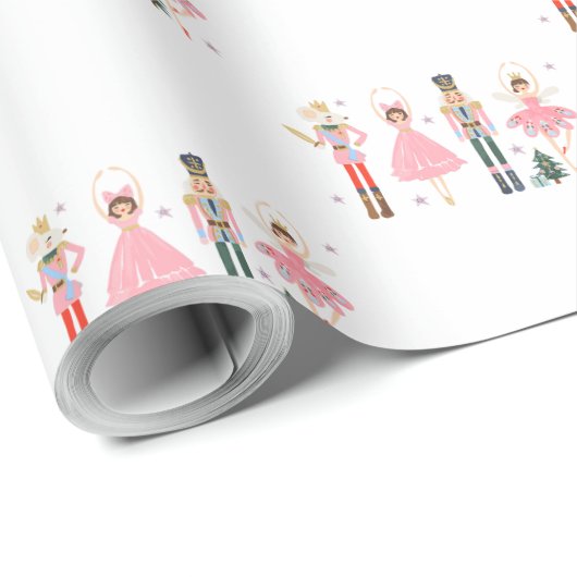 Adorable Pink Nutcracker Weihnachtsgeschenk Geschenkpapier (Rolleneckpunkt)