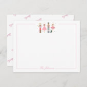 Adorable Pink Nutcracker Weihnachtsgeschichten Mitteilungskarte (Vorne/Hinten)