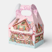 Adorable Pink Pastel Gingerbrot Haus Geschenkschachtel (Rückseite)