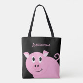 Adorable Pink Pig Personalisiert Sweet Little Pigg Tasche (Rückseite)