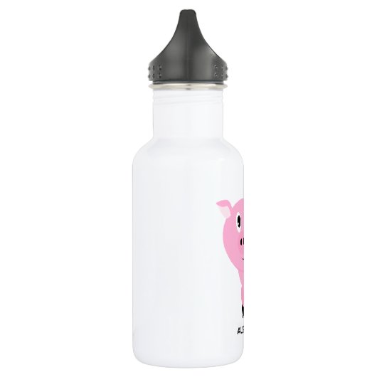 Adorable Pink Pig Personalisierter Cartoon Piggie Trinkflasche (Links)