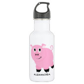 Adorable Pink Pig Personalisierter Cartoon Piggie Trinkflasche (Vorderseite)