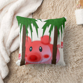 Adorable Pink Pig Throw Pillow  Kissen
