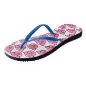 Adorable Pink Piggy Parade Niedlich Flip Flops Badesandalen (Schrägansicht)