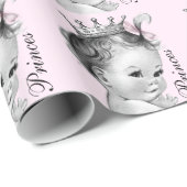 Adorable Pink Princess Baby Dusche Geschenkpapier (Rolleneckpunkt)