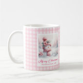 Adorable Pink Snowman Mug Cozy Christmas Scene Kaffeetasse (Links)