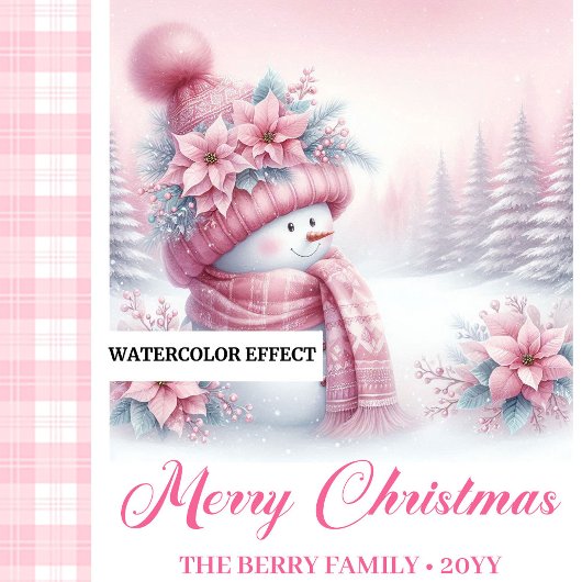 Adorable Pink Snowman Mug Cozy Christmas Scene Kaffeetasse