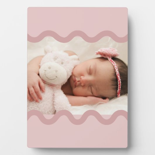 Adorable Pink Squiggly 12x18 Foto Plaque Fotoplatte (Vorderseite)