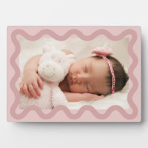 Adorable Pink Squiggly Foto Plaque
