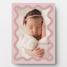 Adorable Pink Squiggly Foto Plaque Fotoplatte
