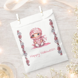 Adorable Pink und White Mummy Happy Halloween Geschenktütchen
