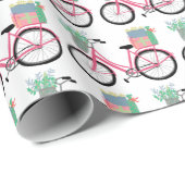 Adorable Pink Weihnachten Fahrrad Urlaub Weihnacht Geschenkpapier (Rolleneckpunkt)