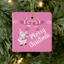 Adorable Pink Weihnachten Weihnachten Keramikornament