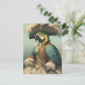 Adorable Pirate Bird Postkarte (Stehend Vorderseite)