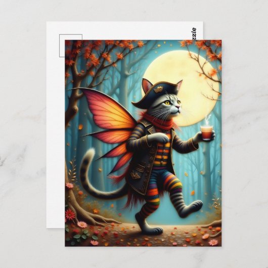 Adorable Pirate Kitty Fairy Postkarte (Vorne/Hinten)