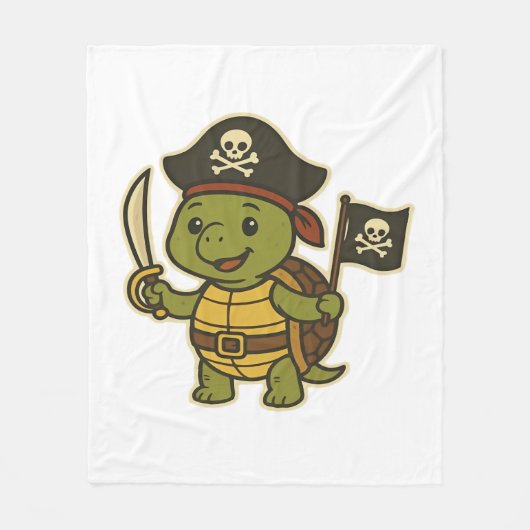 Adorable Pirate Turtle Classic T-Shirt Fleecedecke (Vorderseite)