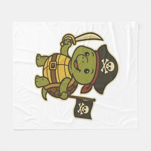 Adorable Pirate Turtle Classic T-Shirt Fleecedecke (Vorderseite (Horizontal))